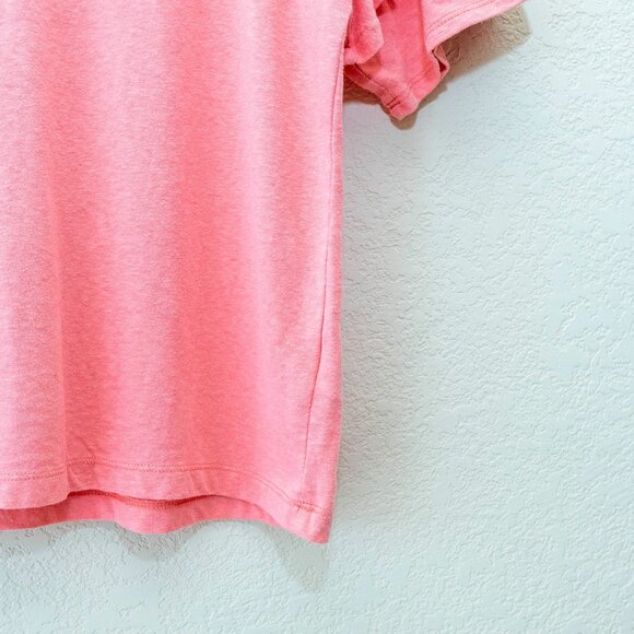 J Crew Womens Small Coral Ruffle Sleeve Top Oversized Casual Shirt - Picture 4 of 7